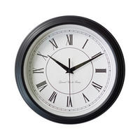 WANDUHR Schwarz  - Schwarz, Basics, Kunststoff (25cm)