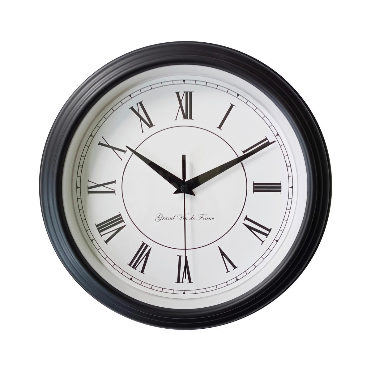 WANDUHR Schwarz  - Schwarz, Basics, Kunststoff (25cm)