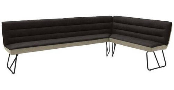 ECKBANK 304/184 cm in Anthrazit, Edelstahlfarben, Greige - Edelstahlfarben/Greige, Design, Textil/Metall (304/184cm) - Dieter Knoll