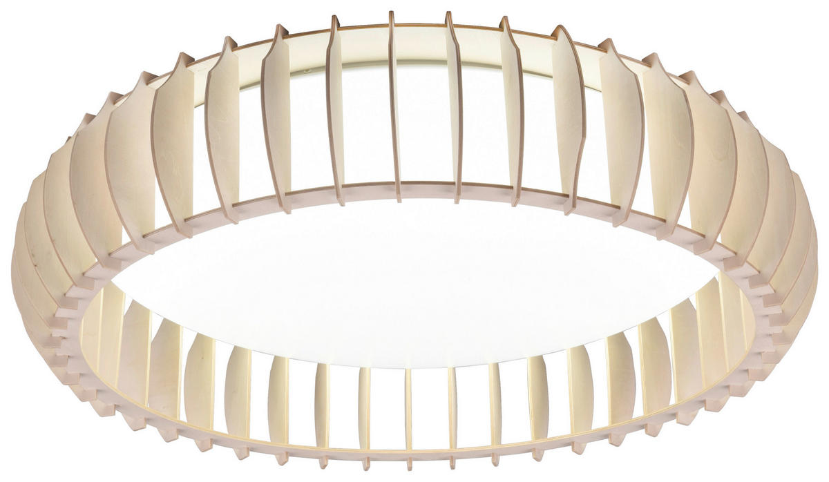 LED-TAKLAMPA 60/14 cm  - vit/brun, Design, trä/plast (60/14cm) - P & B