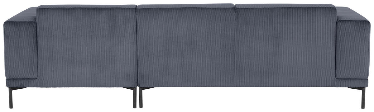 ECKSOFA ERNO in Cord Graublau  262/183 cm  - Graublau/Schwarz, Design, Textil/Metall (262/183cm) - MID.YOU