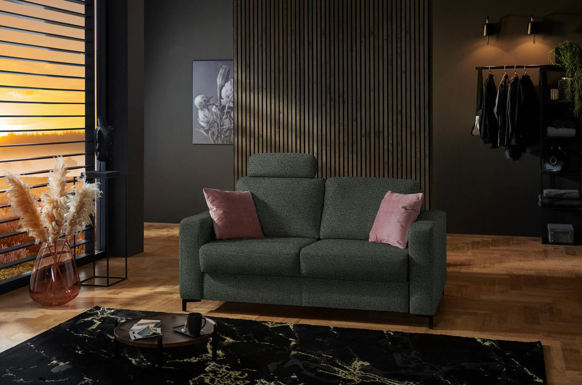 SCHLAFSOFA  in Webstoff Dunkelgrün  - Dunkelgrün/Schwarz, KONVENTIONELL, Textil/Metall (196/87/103cm) - Dieter Knoll