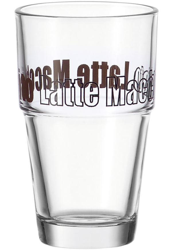 LATTE-MACCHIATO-GLAS - Klar/Schwarz, Basics, Glas (8,6/14cm) - Leonardo