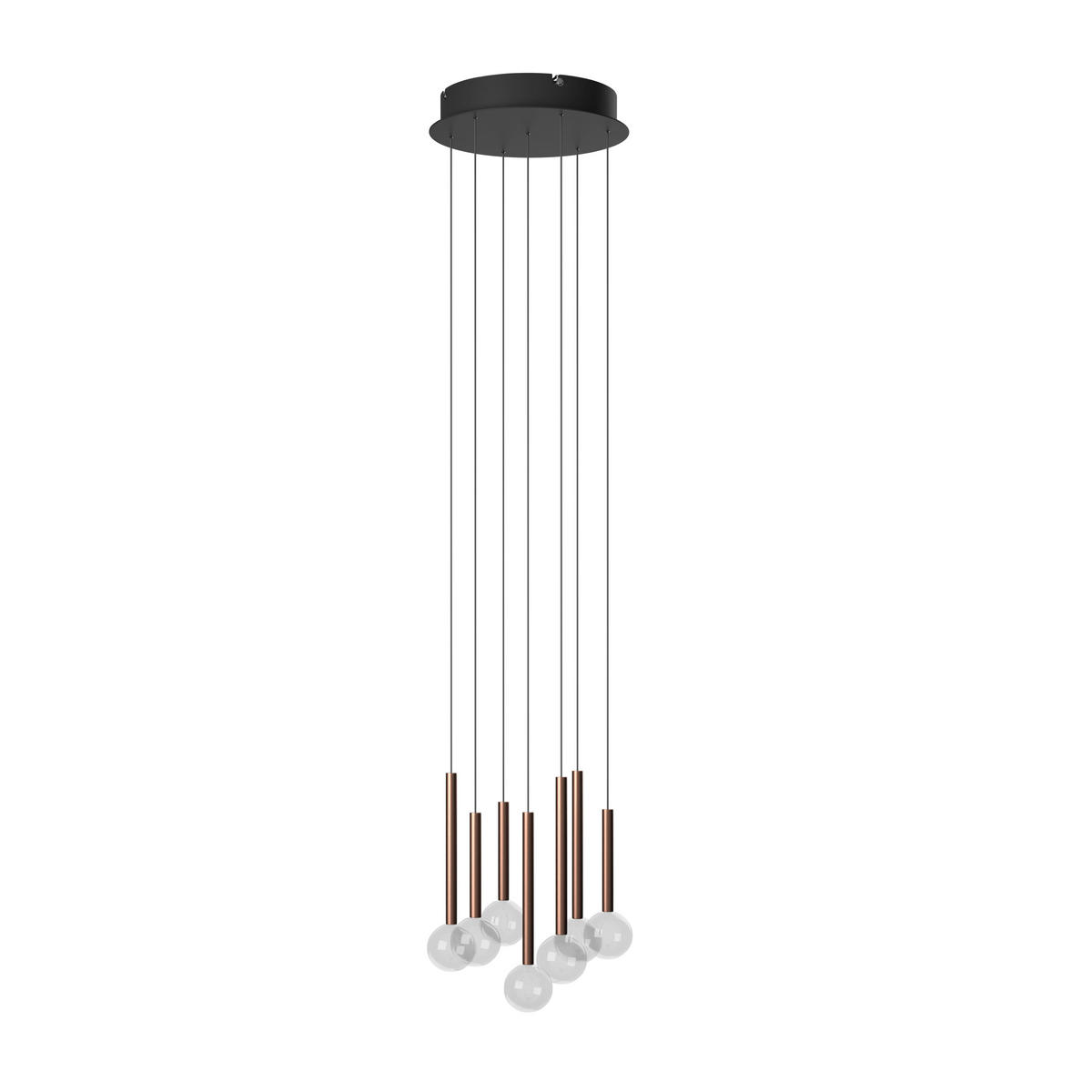 ZÁVESNÉ LED SVIETIDLO, 40/180 cm  - číra/čierna, Design, kov/sklo (40/180cm) - Dieter Knoll