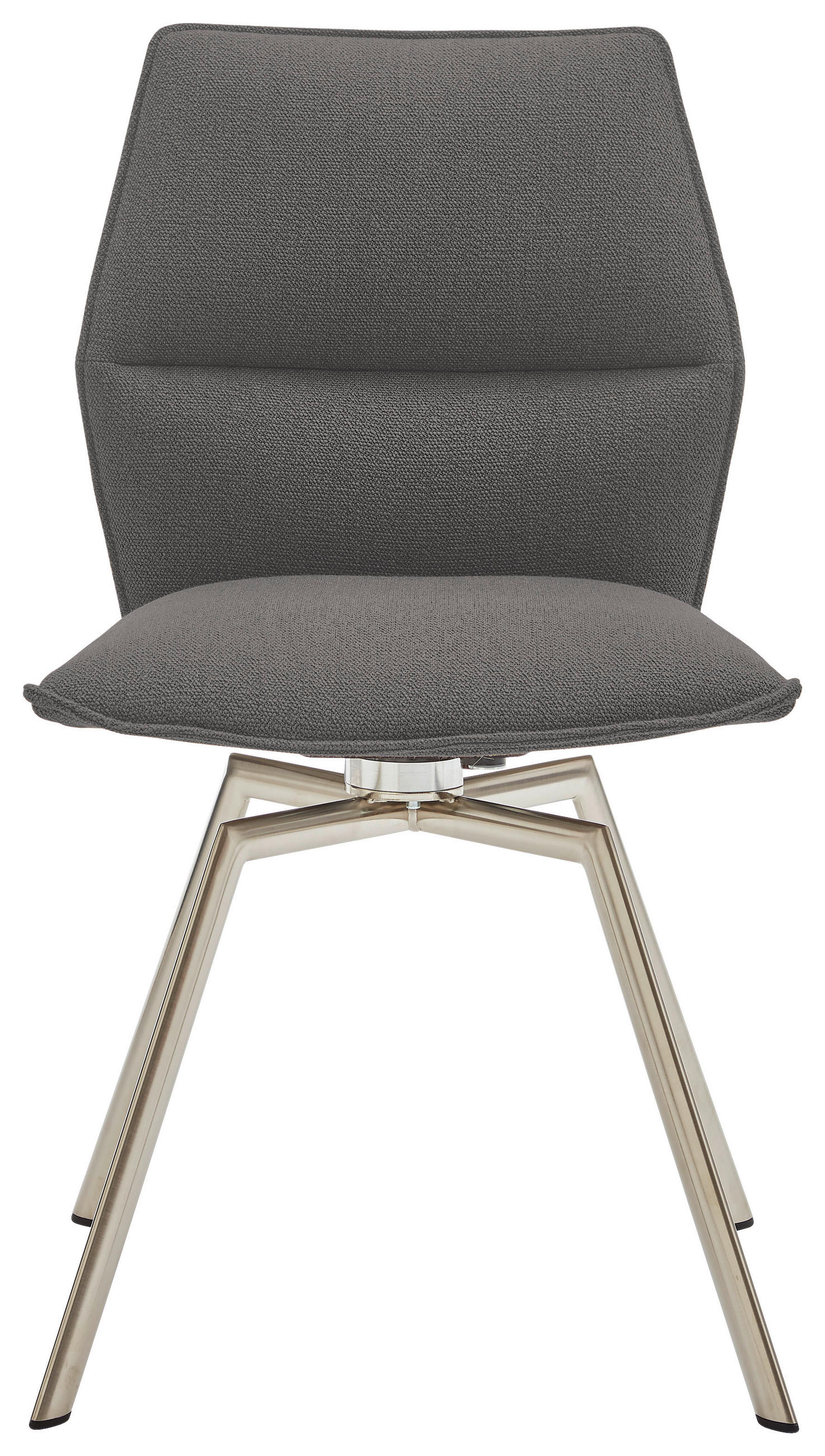 STUHL Hellgrau, Edelstahlfarben  - Edelstahlfarben/Hellgrau, Design, Textil/Metall (49/86/60cm) - Venjakob