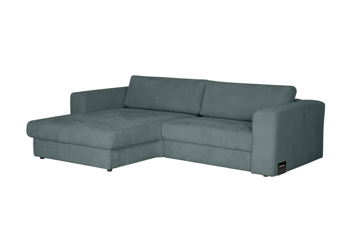 ECKSOFA JOOP Petrol Cord Rücken echt  - Petrol/Schwarz, KONVENTIONELL, Kunststoff/Textil (192/269cm) - Joop!