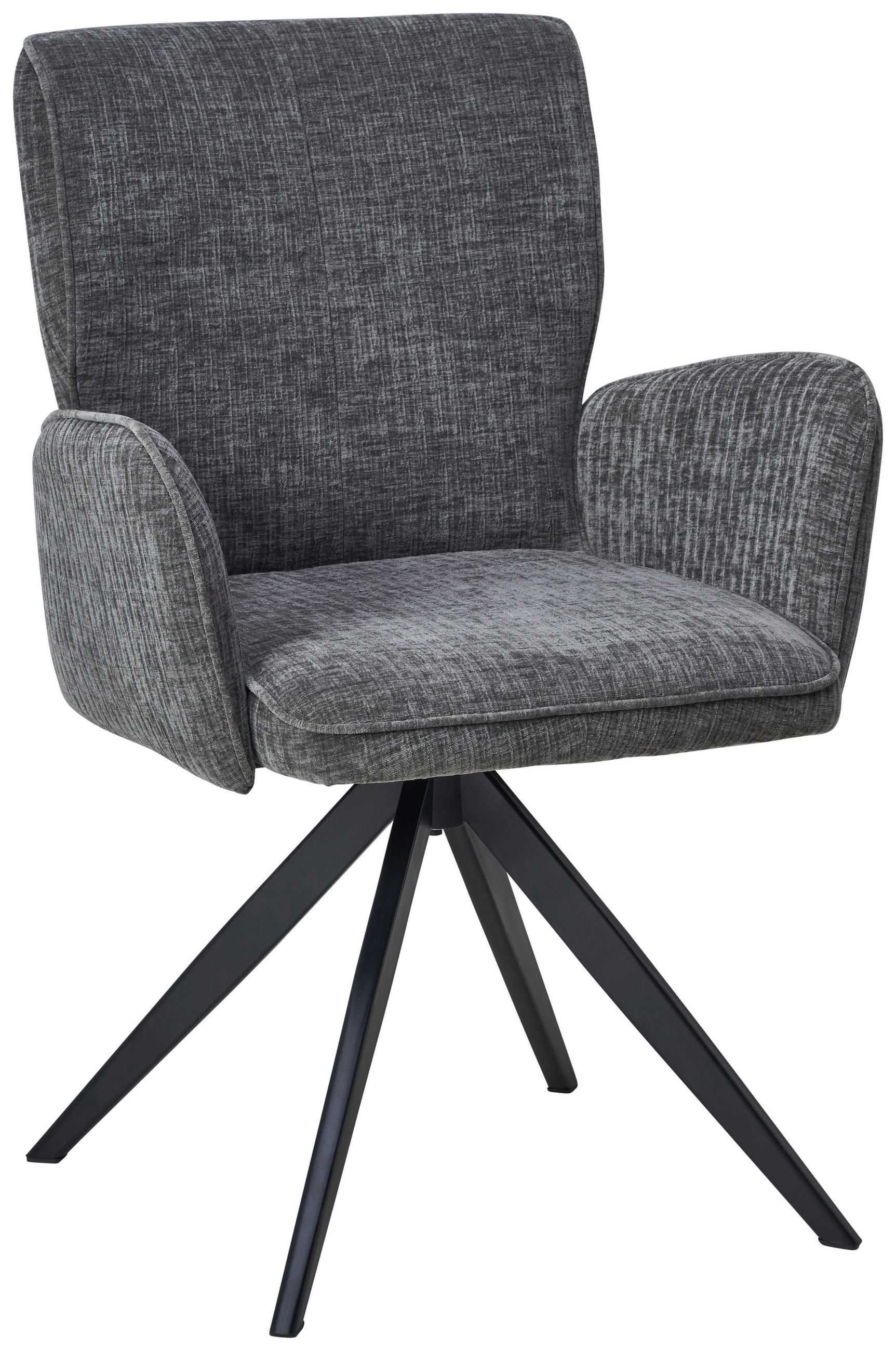 ARMLEHNSTUHL  in Eisen Leinenoptik  - Schwarz/Grau, LIFESTYLE, Holz/Textil (60/89/63cm) - MID.YOU