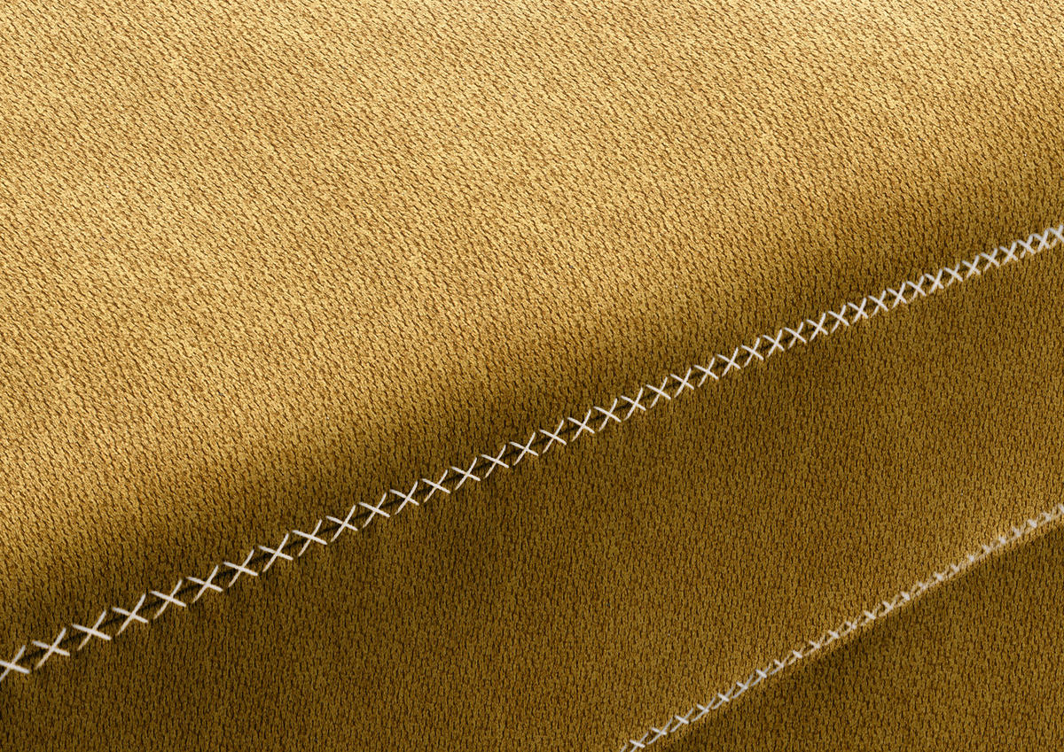 ECKSOFA in Mikrofaser Currygelb  - Currygelb/Eichefarben, Natur, Holz/Textil (273/226cm) - Beldomo System