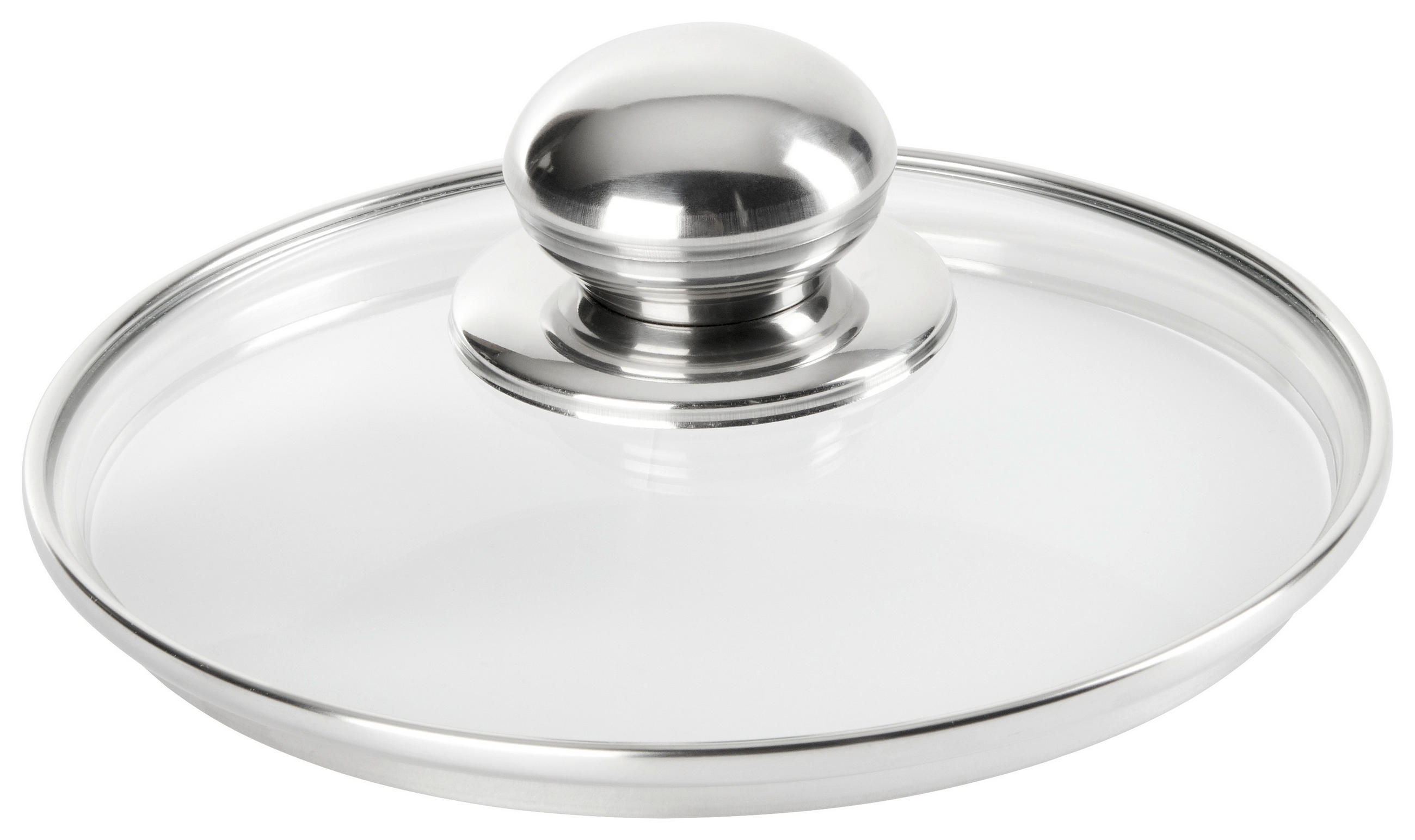 Capac De Oală 16 cm  - străveziu/culoare inox, Basics, sticlă/metal (16cm) - Homeware Profession.
