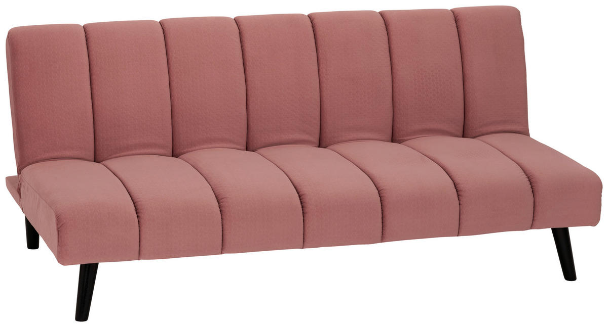 JUGEND- UND KINDERSOFA Flanell Altrosa  - Schwarz/Altrosa, MODERN, Holz/Textil (180/81/93cm) - P & B