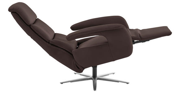 RELAXSESSEL in Leder Braun  - Edelstahlfarben/Braun, Design, Leder/Metall (76/119/86cm) - Dieter Knoll