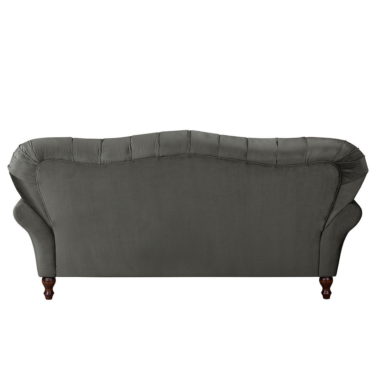 3-SITZER-SOFA Jersey in Velours Graphitfarben  - Dunkelbraun/Graphitfarben, Design, Holz/Textil (210/98/95cm) - P & B