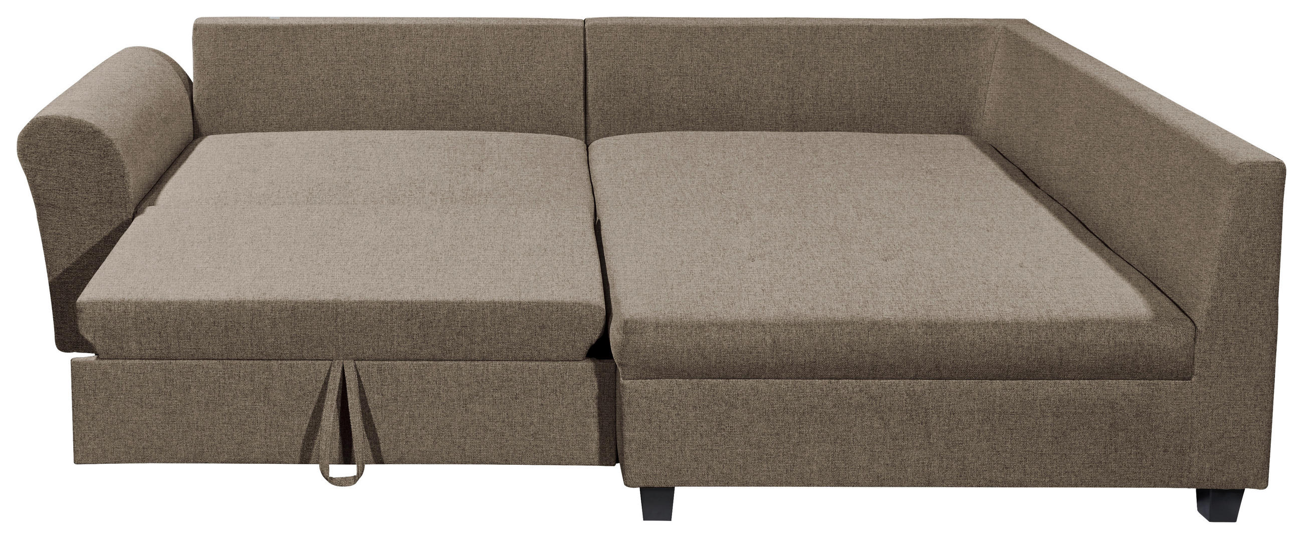 ECKSOFA in Webstoff Braun  - Schwarz/Braun, Modern, Kunststoff/Textil (252/175cm) - Livetastic