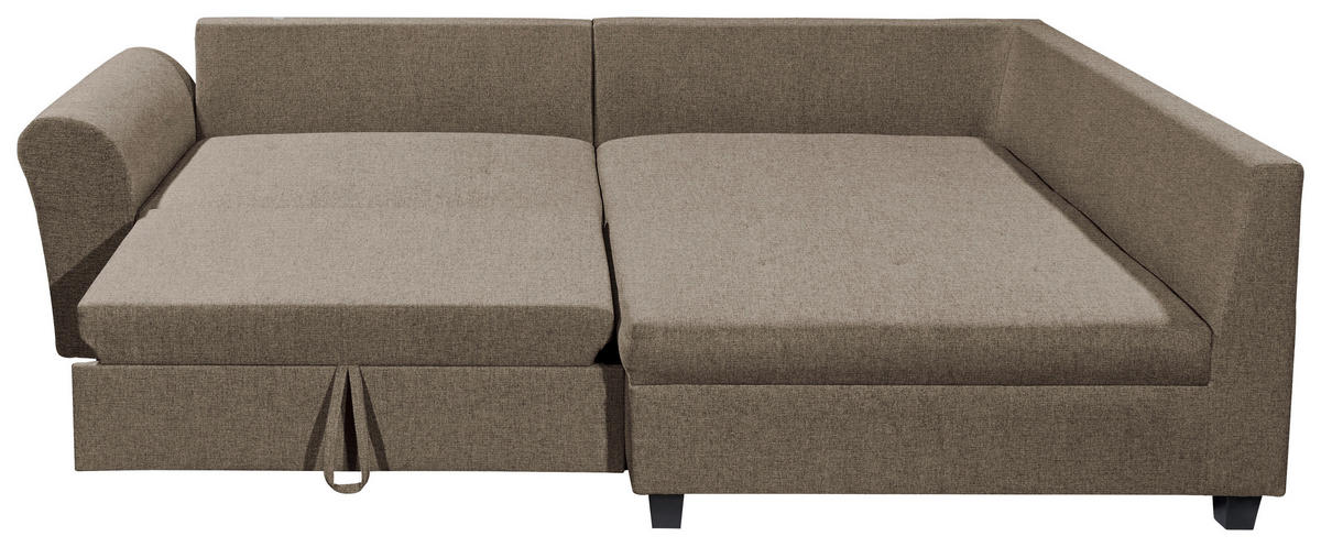ECKSOFA in Webstoff Braun  - Schwarz/Braun, Modern, Kunststoff/Textil (252/175cm) - Livetastic
