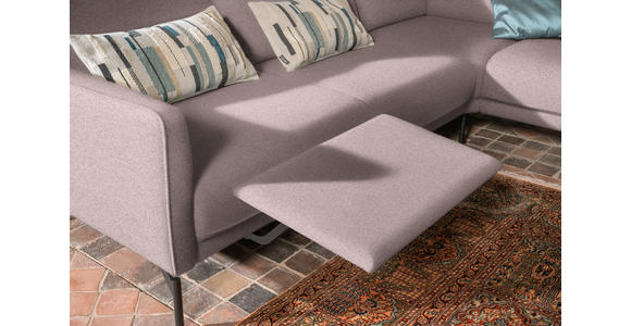 ECKSOFA in Flachgewebe, Struktur Rosa  - Anthrazit/Rosa, Design, Textil/Metall (254/230cm) - Ambiente