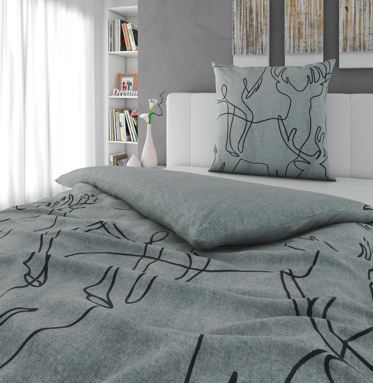BETTWÄSCHE Flanell 135/200 cm  - Hellgrau, Design, Textil (135/200cm) - Novel