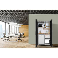 SCHRANKKÜCHE 104/193/67 cm  Schwarz  - Weiss/Edelstahlfarben, Modern, Holzwerkstoff/Metall (104/193/67cm) - Respekta