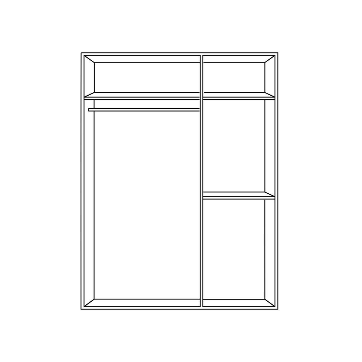 OMARA S KLASIČNIMI VRATI, bela  - barve hrasta/bela, Design, umetna masa/leseni material (121/177/52cm) - Carryhome