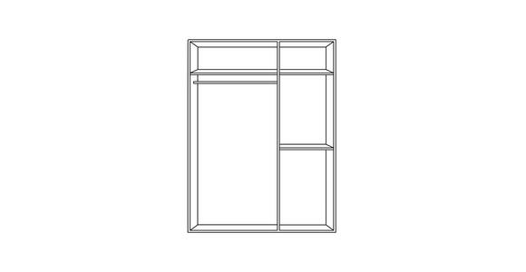 DREHTÜRENSCHRANK in Weiß - Eichefarben/Alufarben, Design, Holzwerkstoff/Kunststoff (121/177/52cm) - Carryhome