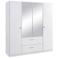 DREHTÜRENSCHRANK in Weiss  - Weiss, Basics, Glas/Holzwerkstoff (181/197/54cm) - Xora