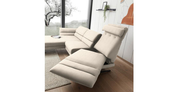 ECKSOFA  in Flachgewebe Magnolie  176-217/279-327 cm  - Magnolie/Schwarz, Design, Textil/Metall (176-217/279-327cm) - Dieter Knoll