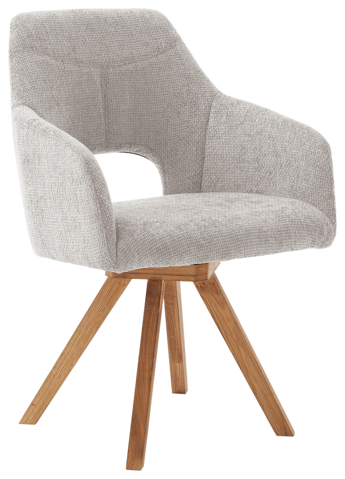 ARMLEHNSTUHL  in Mikrofaser  - Wildeiche/Weiss, Design, Holz/Textil (57/84/57cm) - Voleo