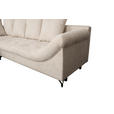 ECKSOFA Creme Struktur - Creme/Schwarz, KONVENTIONELL, Textil/Metall (194/274cm) - Carryhome