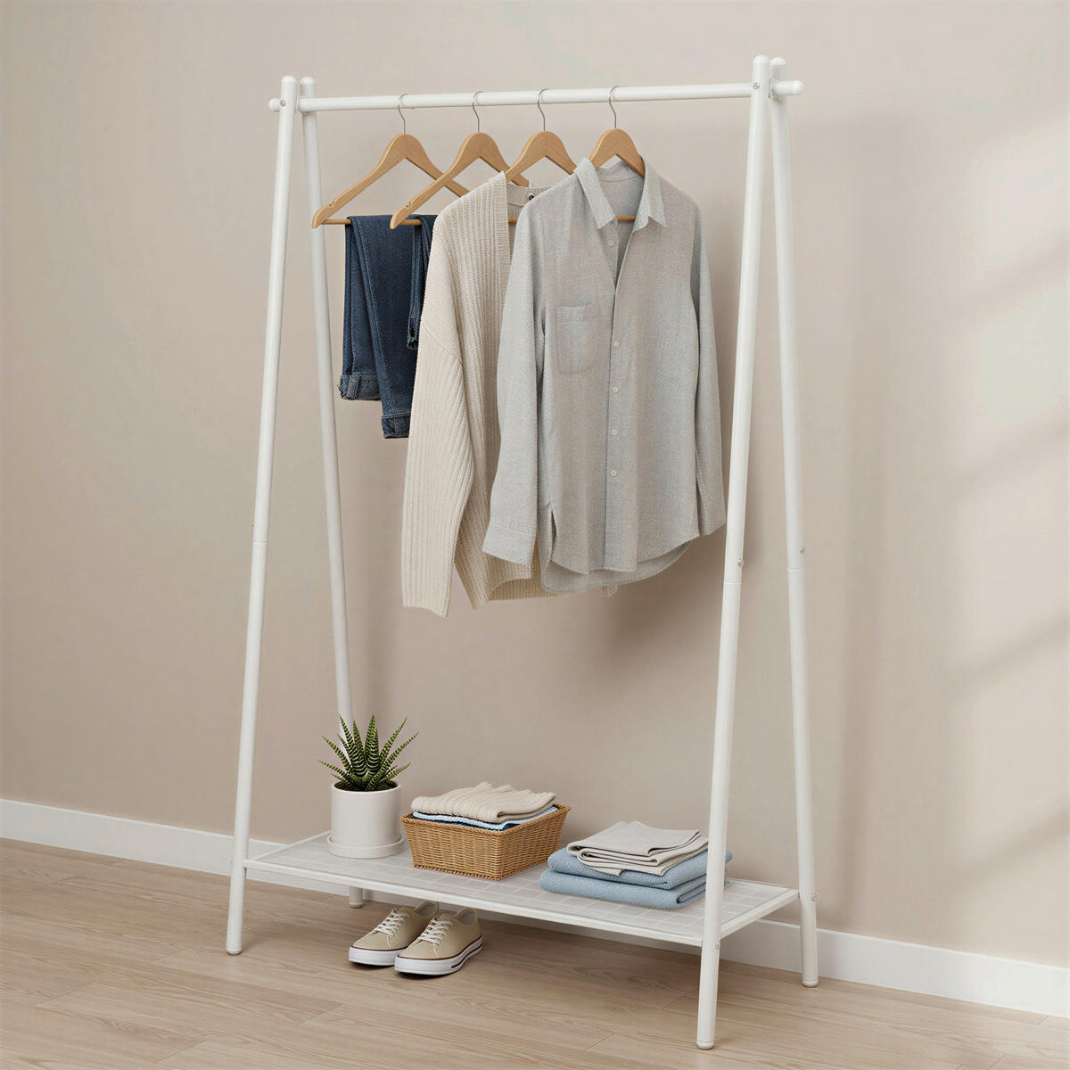 KLEIDERSTÄNDER in Weiß 92,5/153/33,5 cm   - Weiß, Trend, Metall (92,5/153/33,5cm) - Boxxx