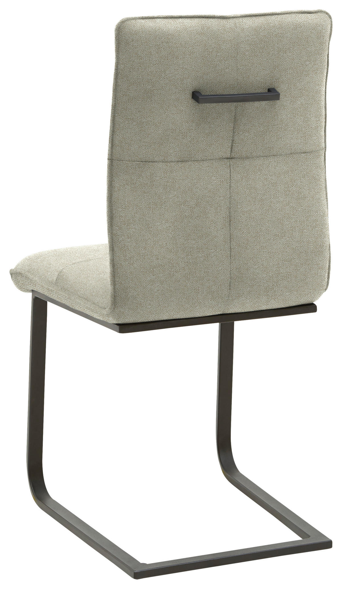SCHWINGSTUHL  in Stahl Flachgewebe  - Sandfarben/Schwarz, Design, Textil/Metall (46/95/62cm) - Dieter Knoll