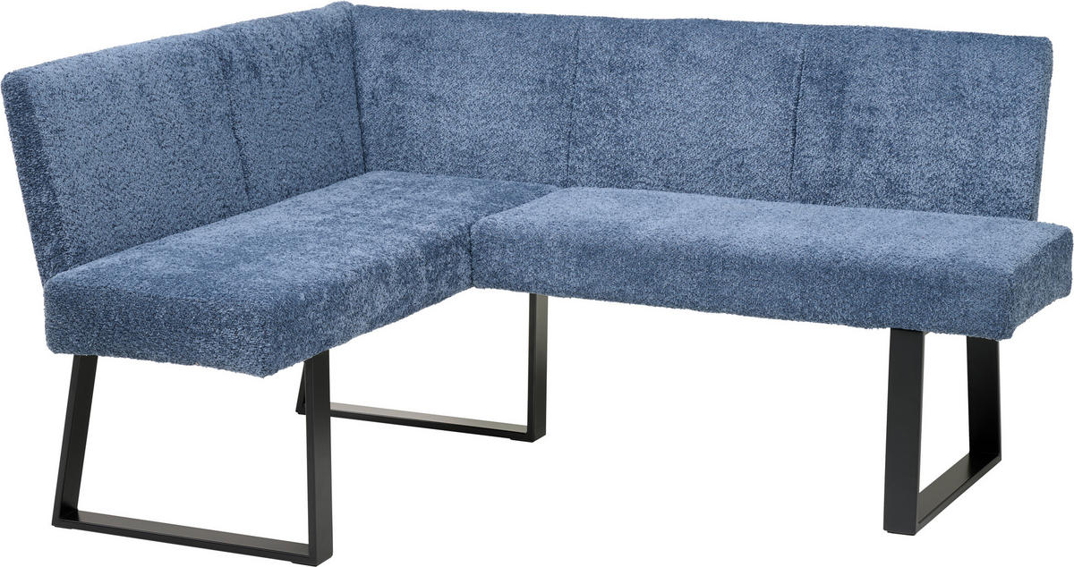 ECKBANK 130/160 cm Webstoff, Bouclé Dunkelblau   - Schwarz/Dunkelblau, KONVENTIONELL, Textil/Metall (130/160cm) - MID.YOU