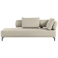 RÉCAMIERE Creme Flachgewebe  - Creme/Schwarz, Design, Textil/Metall (227/89/101cm) - Dieter Knoll