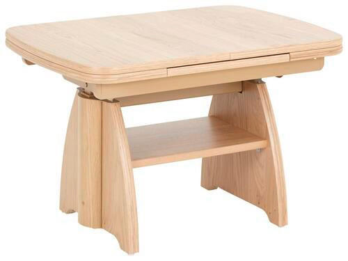 COUCHTISCH Wildeiche furniert 90-130,5/65/56-75 cm rechteckig Eichefarben  - Eichefarben, KONVENTIONELL, Holzwerkstoff/Metall (90-130,5/65/56-75cm) - Venda