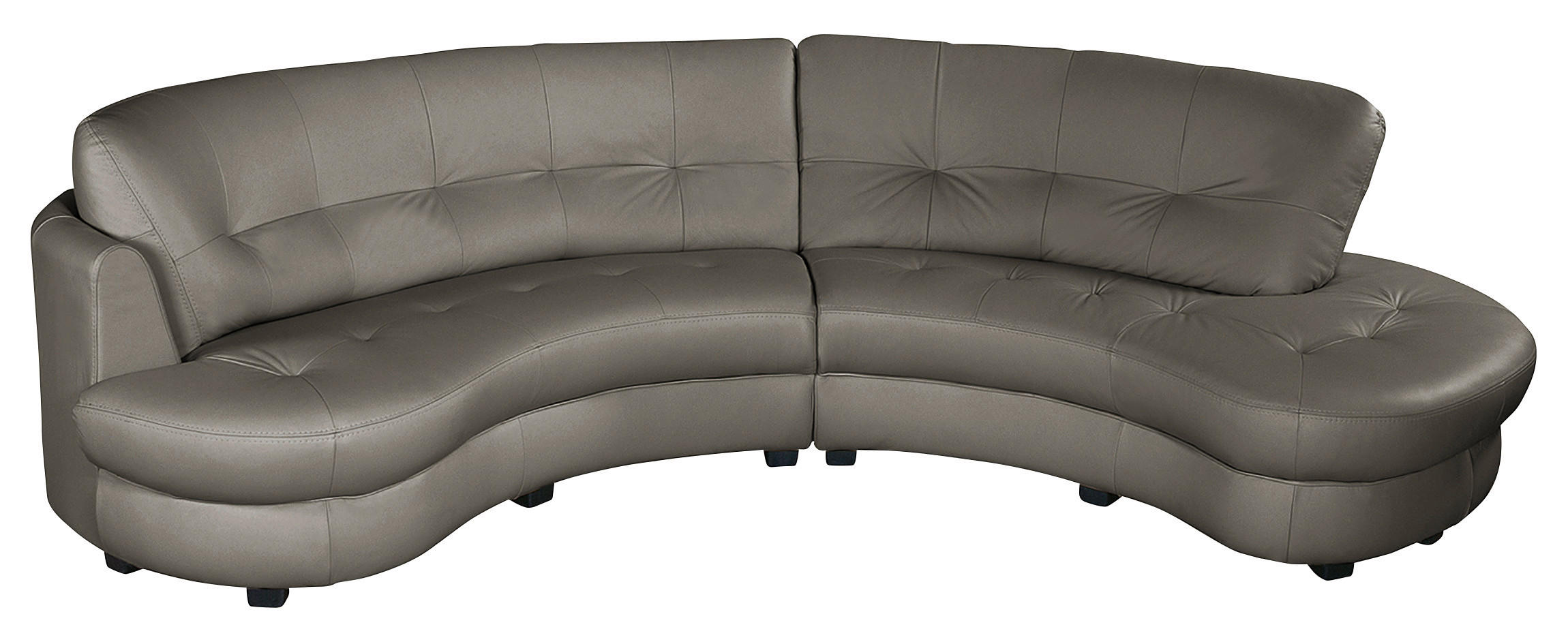 ECKSOFA Schlammfarben Echtleder Lederlook  - Schlammfarben/Schwarz, Design, Leder/Kunststoff (300/113cm) - Livetastic