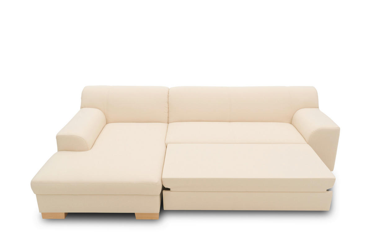 ECKSCHLAFSOFA TINOS Beige Webstoff  - Beige, Basics, Textil (273/157cm) - MID.YOU