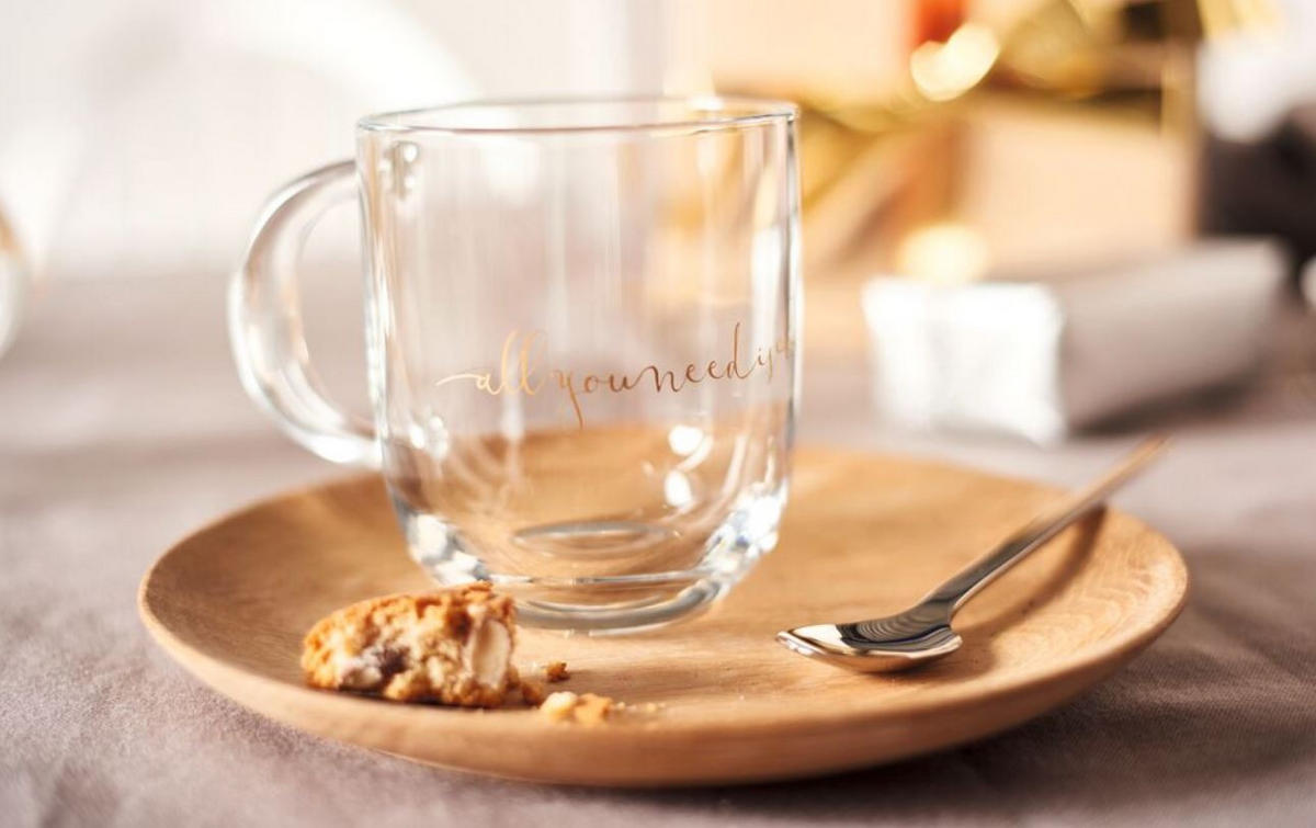 TASSE 400 ml  - Klar/Goldfarben, Basics, Glas (14/15/8,7cm) - Leonardo