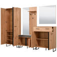 GARDEROBE 5-teilig  in 260/194,5/35 cm  - Schwarz/Eiche Artisan, Basics, Holzwerkstoff (260/194,5/35cm) - Carryhome