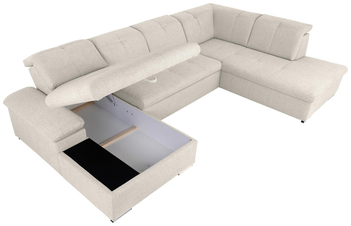 WOHNLANDSCHAFT in Beige  - Beige/Grau, Design, Textil/Metall (173/328/215cm) - MID.YOU