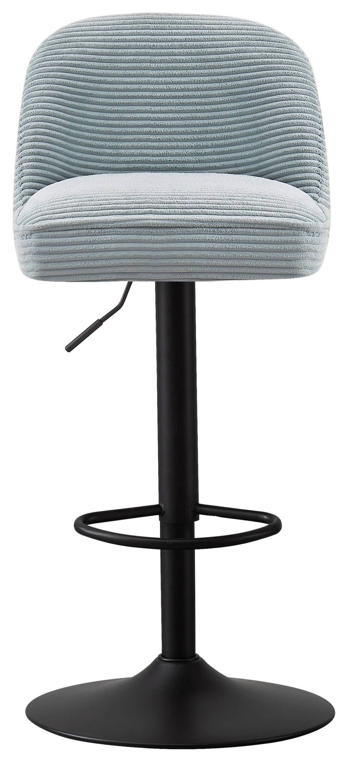 BARSKI STOL, črna, svetlo modra  - svetlo modra/črna, Design, kovina/tekstil (46/90-112/50cm) - Xora