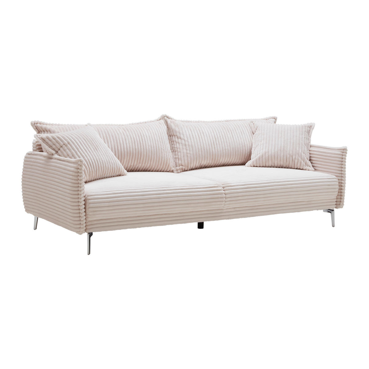 BIG SOFFA i vit  - vit/kromfärg, Modern, metall/trämaterial (241/90/117cm) - Carryhome