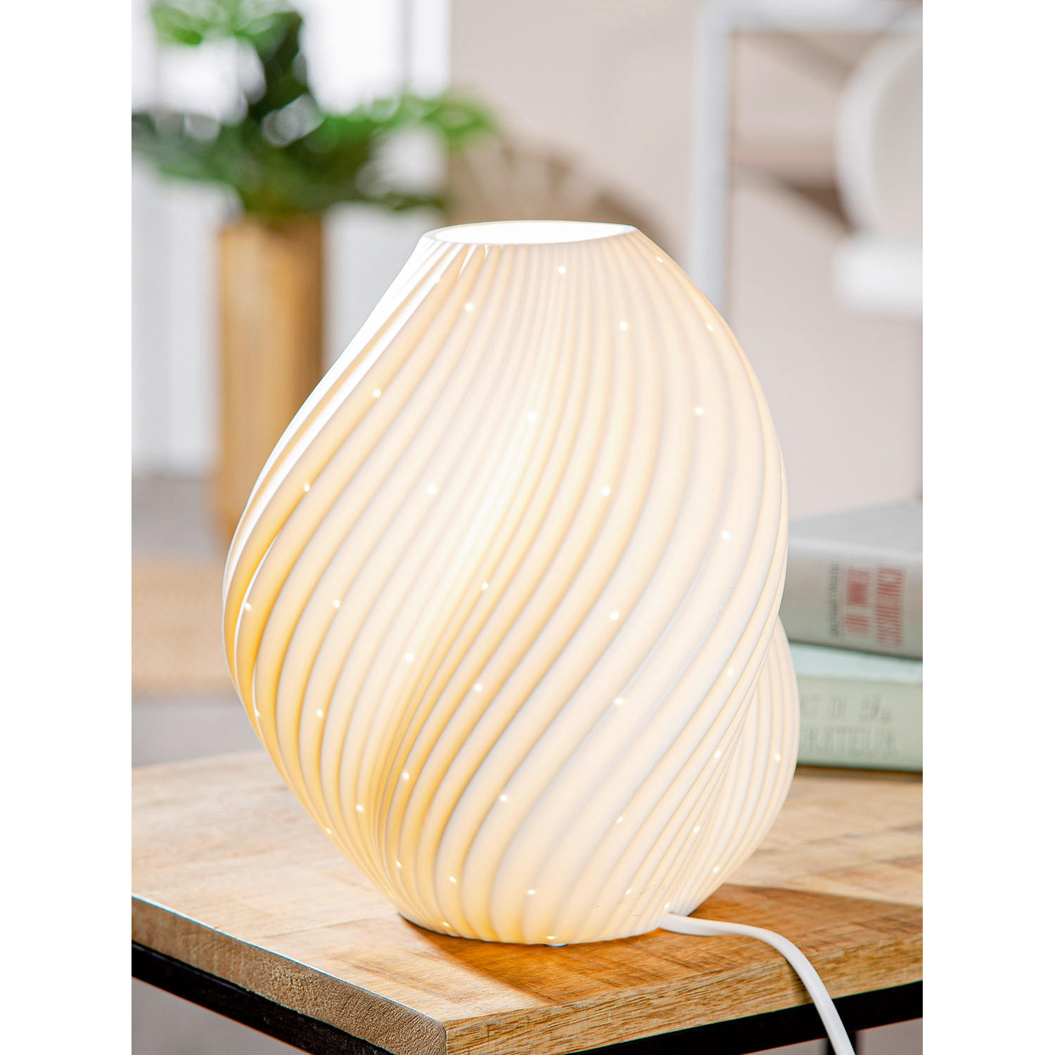 TISCHLEUCHTE Swing   - Weiß, Basics, Keramik (20/23/20cm)