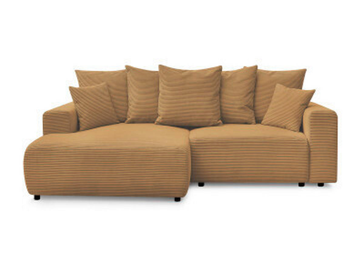 ECKSOFA Ottomane links  ATILLA Gelb Cord  - Gelb/Schwarz, MODERN, Kunststoff/Textil (149/244cm)