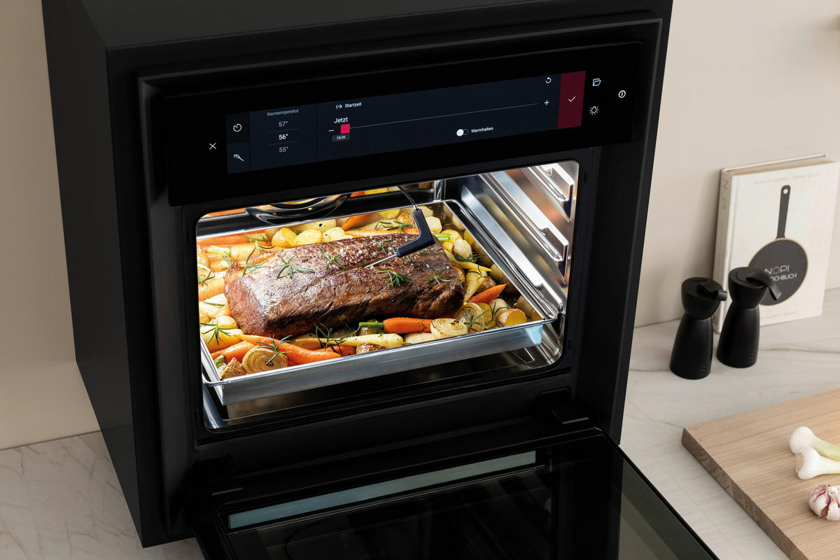 DAMPFBACKOFEN XBO  - Schwarz, MODERN, Glas/Metall (59,5/59,5/58cm) - Bora