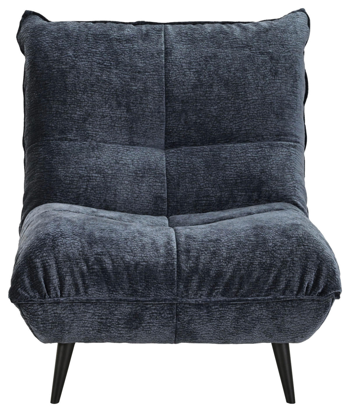SESSEL in Mikrofaser Dunkelblau  - Schwarz/Dunkelblau, Konventionell, Textil/Metall (89/100/101cm) - MID.YOU