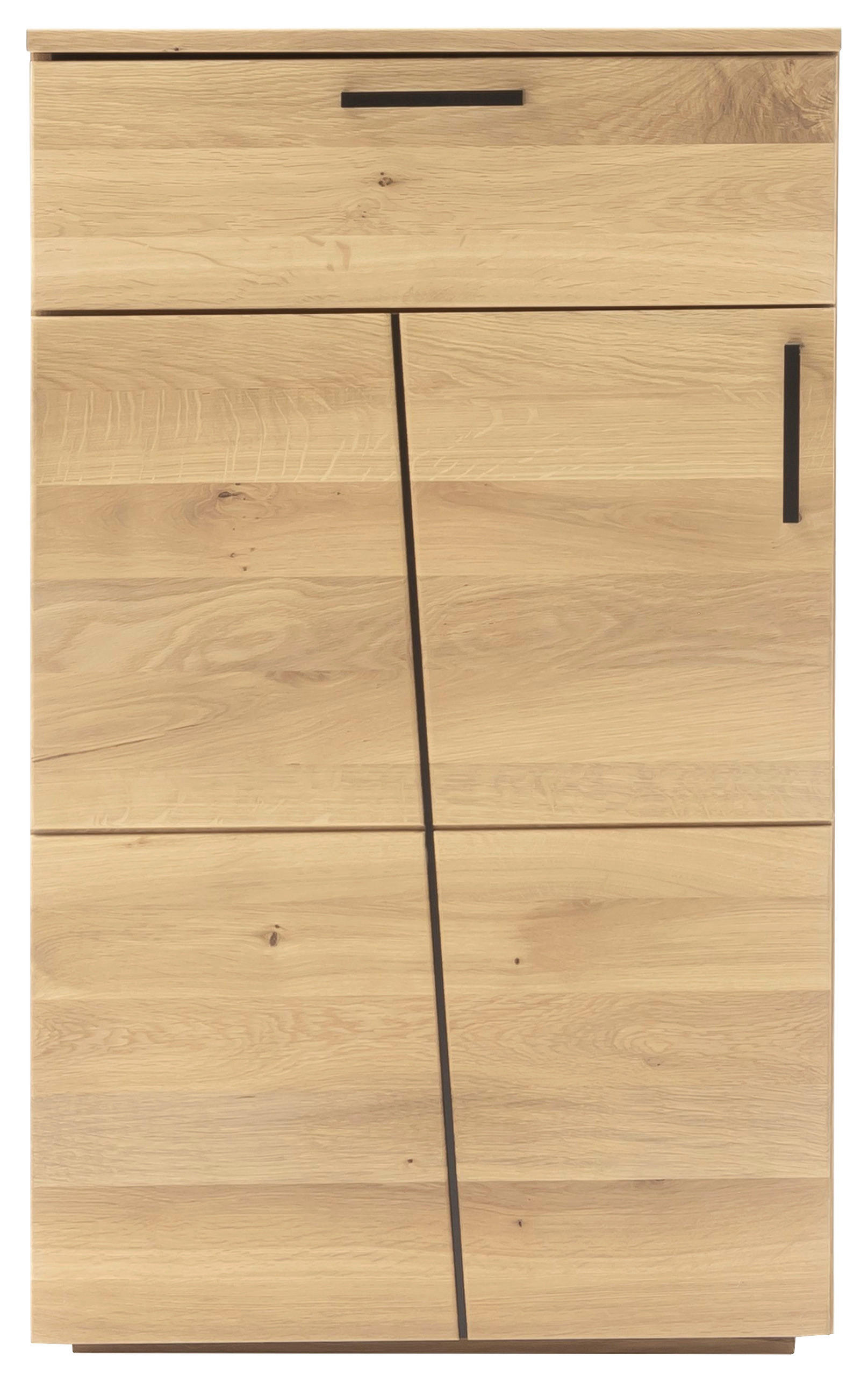 SCHUHSCHRANK Asteiche furniert, massiv Eichefarben  - Eichefarben/Schwarz, Natur, Holz/Holzwerkstoff (60/101/40cm)