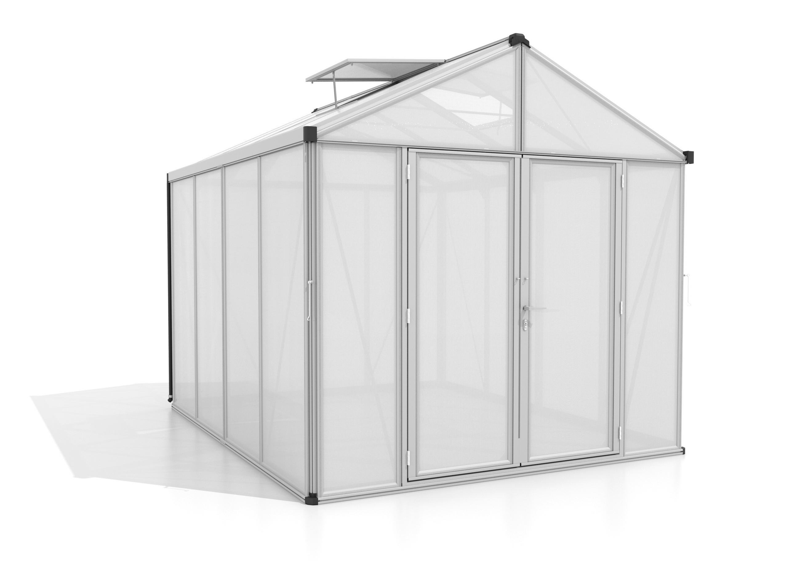 GEWÄCHSHAUSBAUSATZ - Alufarben, Basics, Glas/Kunststoff (258/251/316cm)