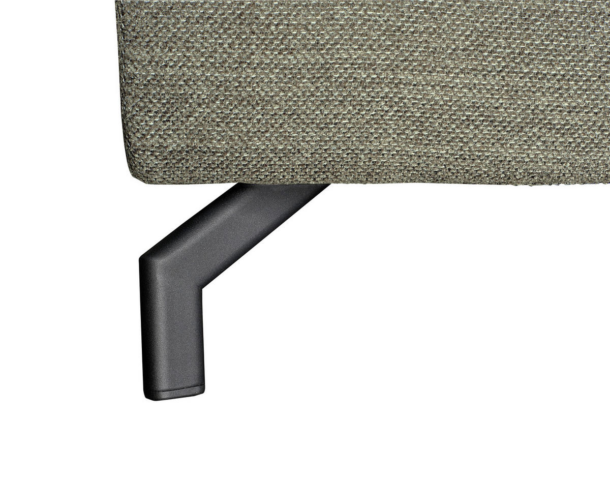 ECKSOFA Olivgrün Chenille  - Schwarz/Olivgrün, KONVENTIONELL, Textil/Metall (185/266cm) - Carryhome