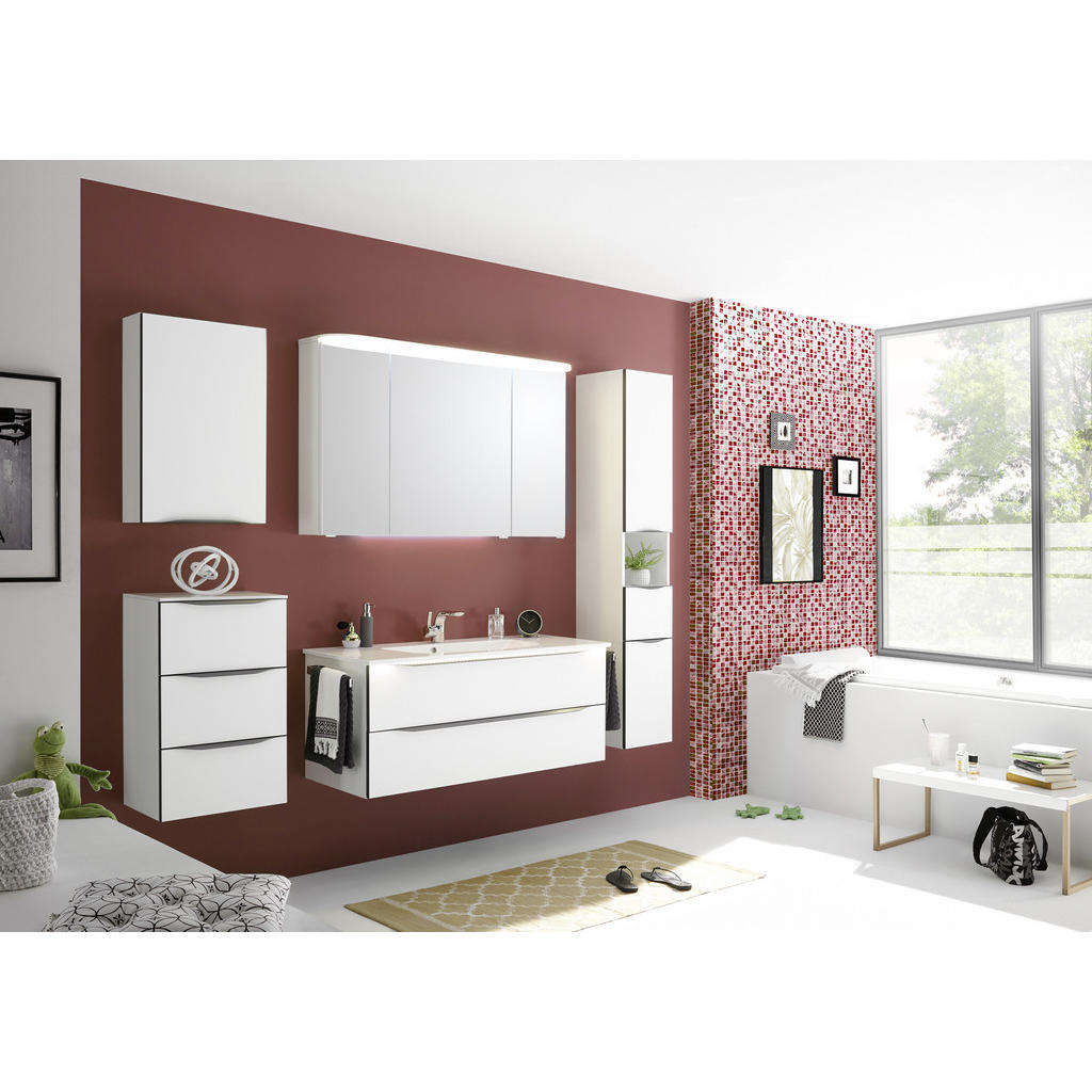 Thumbnail - Sadena Unterschrank, Weiß, Metall, 3 Schubladen, 45x73x33 cm, Made in Germany, Griffeauswahl, hängend, Badezimmer, Badez...