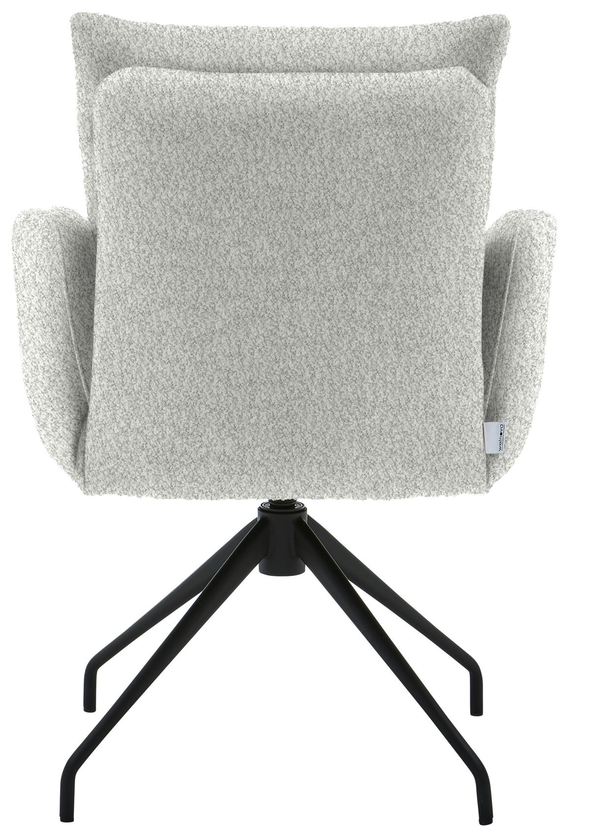 ARMLEHNSTUHL Teddystoff  - Schwarz/Grau, Design, Textil/Metall (62/86/68cm) - Welnova