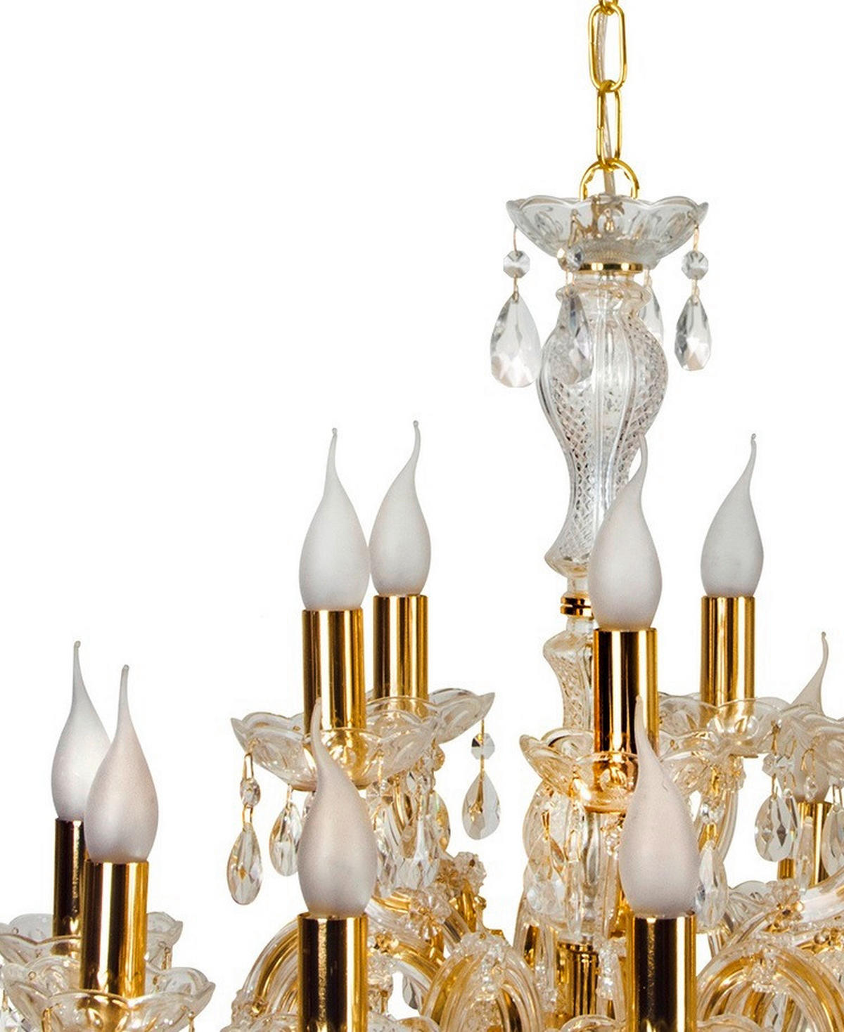 KRISTALL-HÄNGELEUCHTE 62/62/130 cm   - Messingfarben, KONVENTIONELL, Glas/Metall (62/62/130cm)