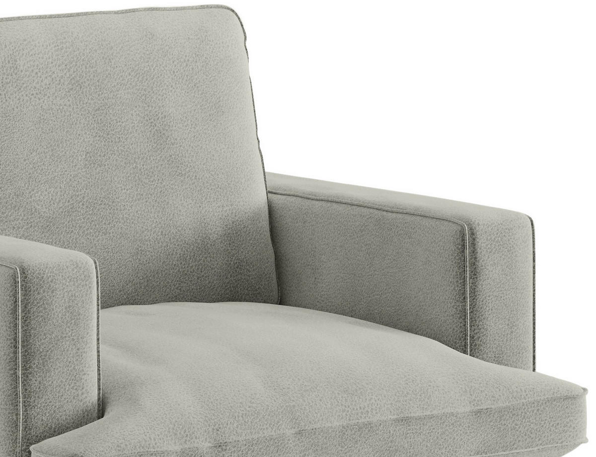 SITZGARNITUR Flachgewebe Hellgrau  - Hellgrau/Schwarz, Design, Textil/Metall (250/202cm) - Livetastic